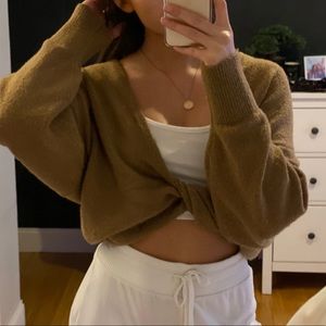 brown cardigan